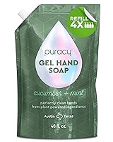 Vista 8 de Puracy Gel natural para lavado de manos, vegano, hipoalergénico, todo tipo de piel, pepino y menta, 12 onzas