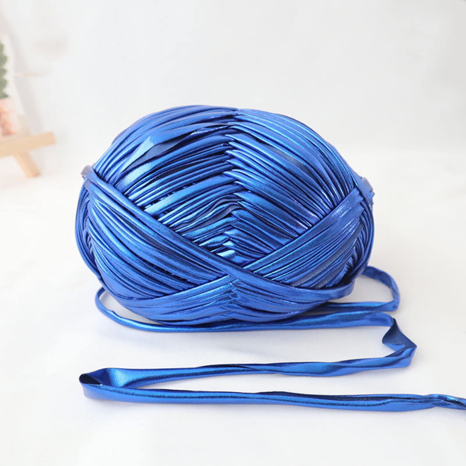 200g T-shirt metallizzata Filato Uncinetto for maglieria Ricamo Tessitura Fantasia Panno spesso Lana Shinny Borsa Borsa Fai da te(Red 200g per ball)