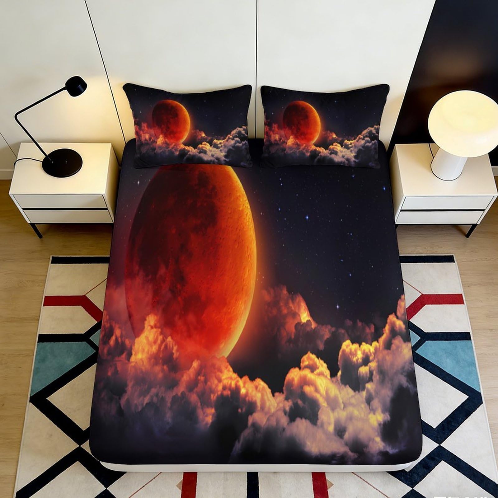 3D Printed Colorful Lobster Fitted Sheet Microfiber Deep Pocket Non-Slip Bedroom Bedding Artistic Lobster Mattress Fitted Cover Washable Protection 120x200x25cm