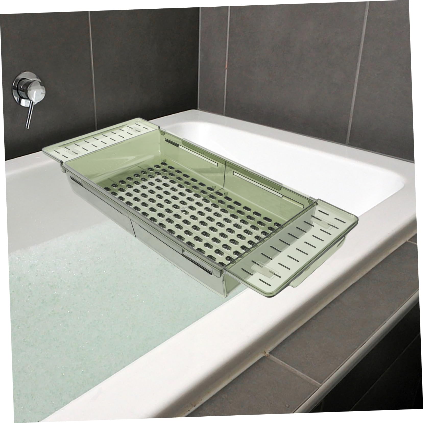 MAGICLULU Vassoio Regolabile Per Vasca Da Bagno Con Design Antiscivolo Accessorio Per Relax e Benessere Con Supporto Per Tablet e Libri Realizzato Materiale Pet Sicuro e Durevole Adatto