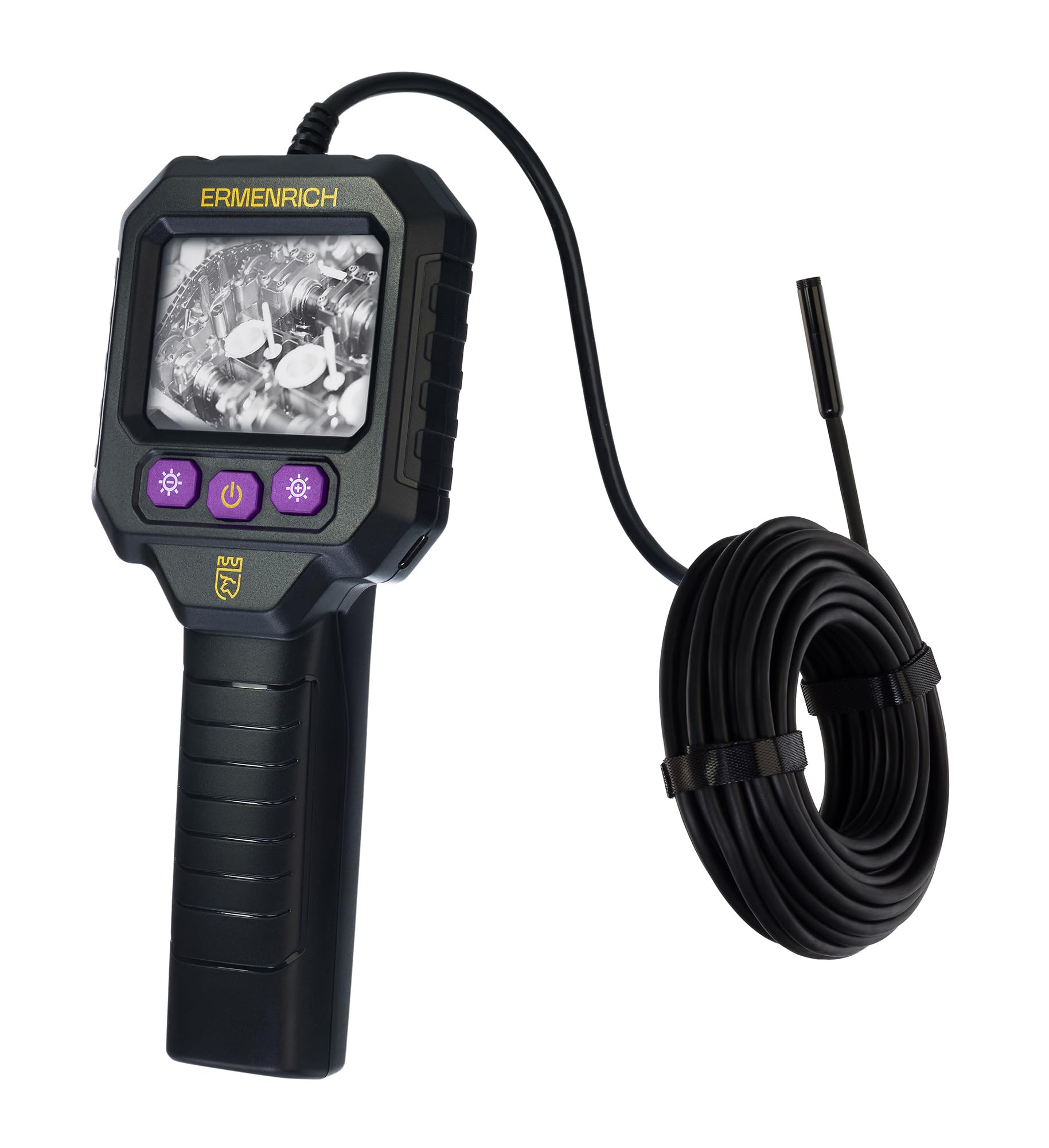 Seek VE20 Kamera Endoskopowa ze Światłem 2.8'' TFT HD 1280P | Kamera Inspekcyjna 8mm, Endoskop IP67 Wodoodporny z 8 Regulowanymi LED, Przewód Półsztywny 10m, Rury, Auto