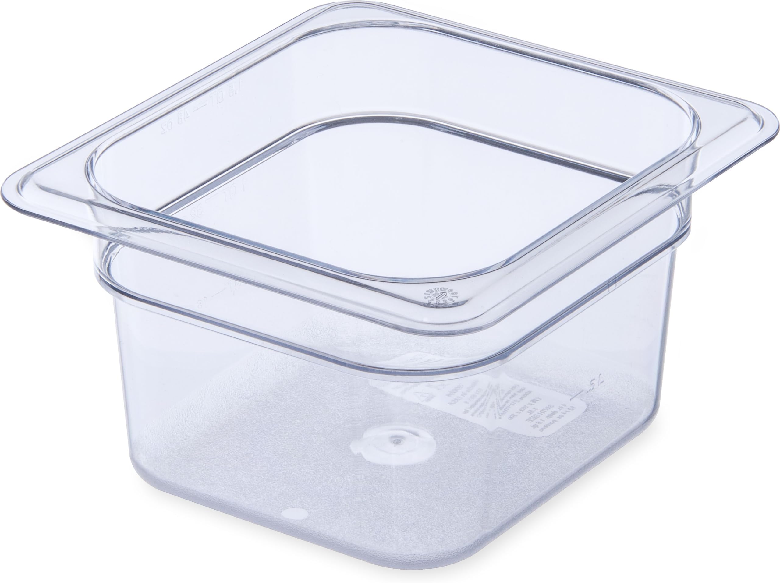StorPlus Plastic 1/6-Size Food Pan, 4 Deep Food Storage Container with 1.7 Quart Capacity, Polycarbonate, 1/6 Size, Clear, (Pack of 6)