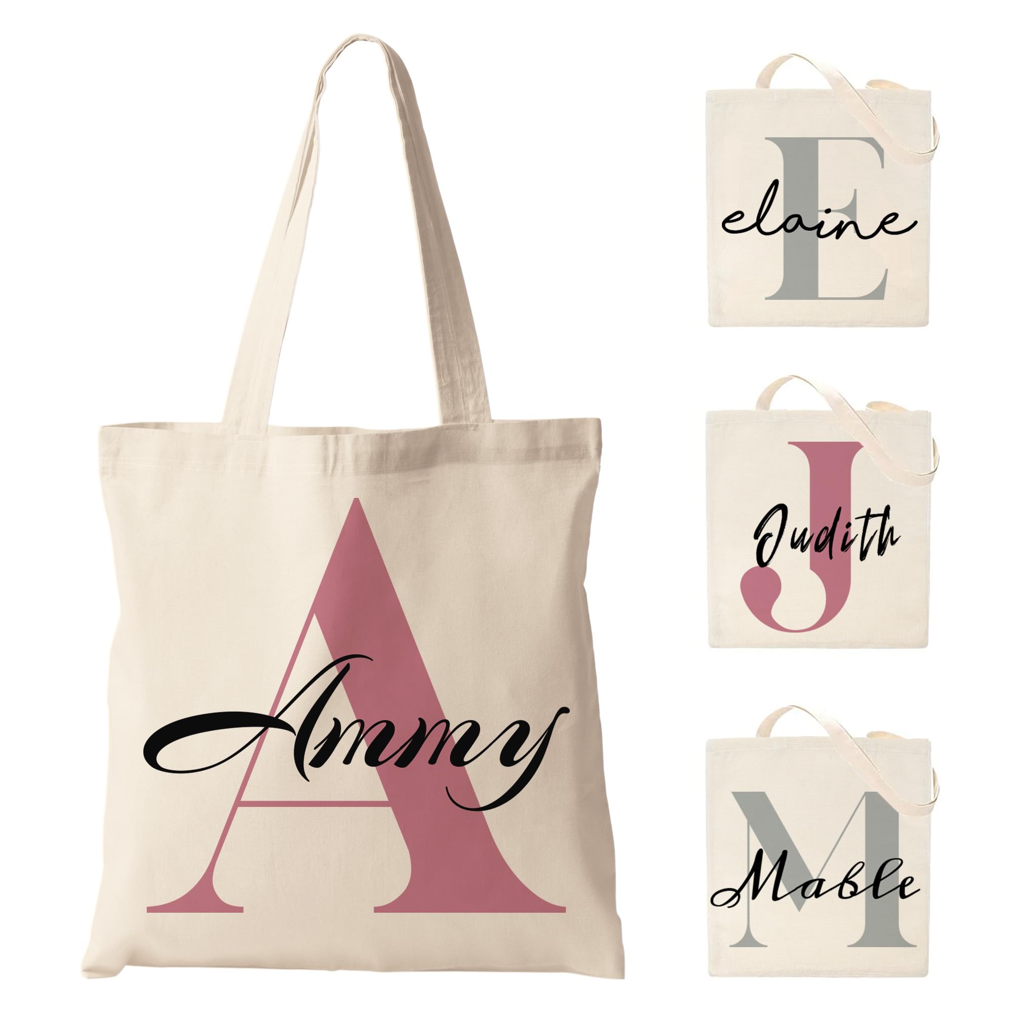 Easycosy Personalized Tote Bag Canvas Tote Bag with Picture Text Customized Reusable Grocery Bag Floral Gifts Bag for Women