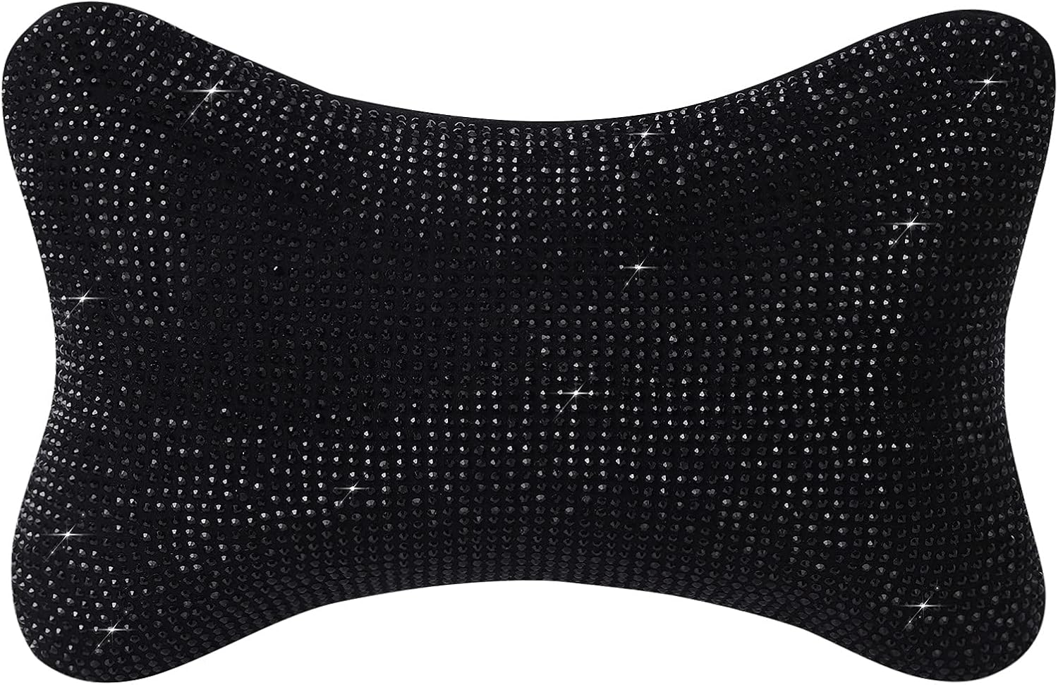 Carwales 2Pcs Neck Rest for Car Neck Pillow for Driver, Auto Seat Headrest Cushion Driving Relax Necksupport Black Diamonds Bling Car Accessories for Women Men High Grade