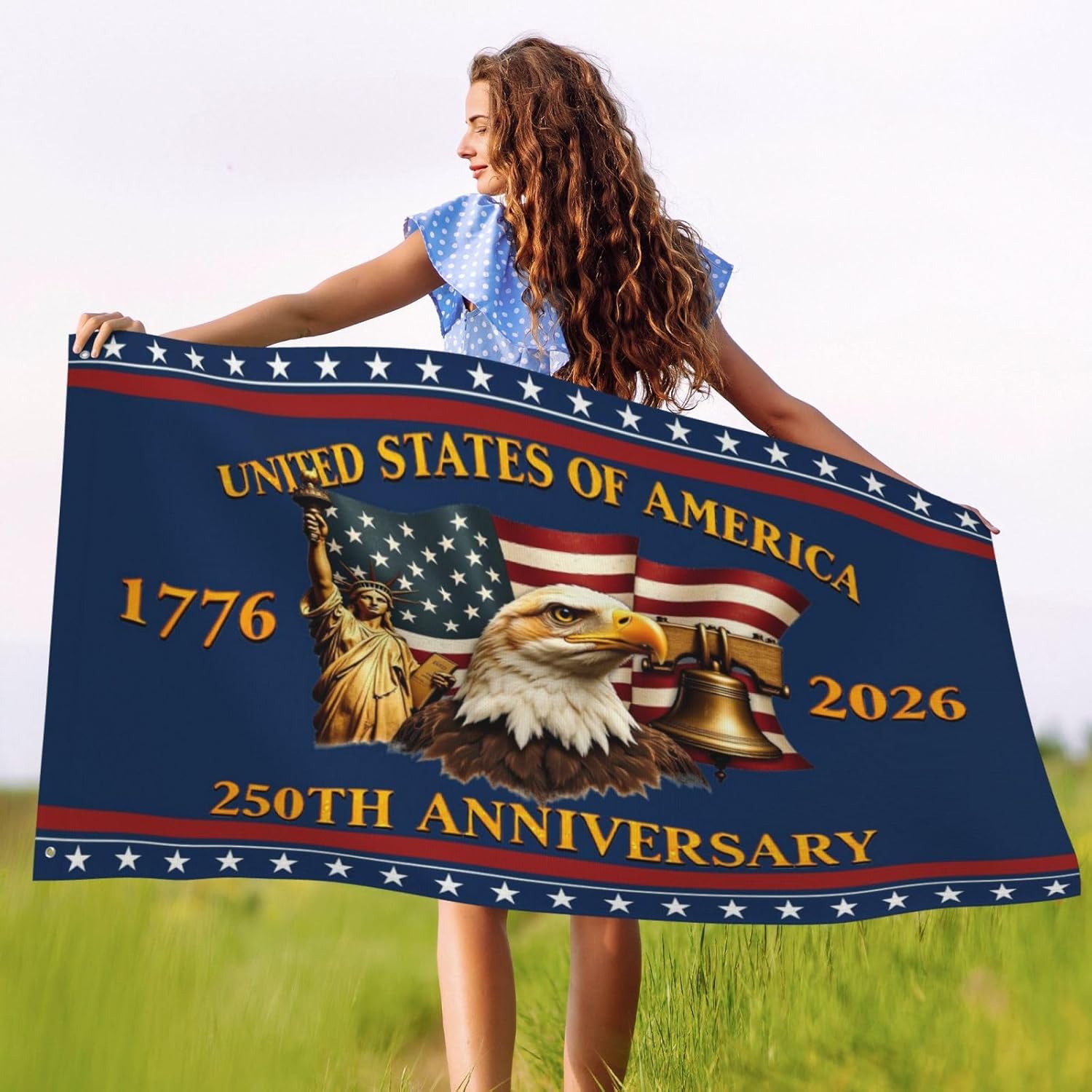 250th Anniversary Flag 3x5 Ft 3 Layer Double Sided Printing Usa 1776-2026 250 Years Birthday Patriotic Decor Of Freedom Flag