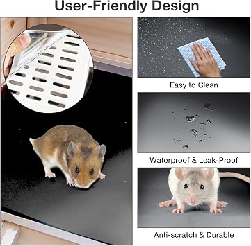 Guinea Pig Cage with Wooden Stand - Hamster Cage, Small Animal Cage Anti Chew Ramp, Hideout, Platform, Pull Out Tray (Wood, L)