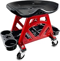 Vista 1 de Asiento mecánico duradero con ruedas – Taburete rodante resistente para detalles de coche con bandeja de herramientas para taller, taller