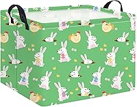 Vista 26 de HIYAGON - Cesta de Animales del Bosque Rectangular, Cesta de Almacenamiento para Bebé, Caja Organizadora de Almacenamiento, Caja de Decoración