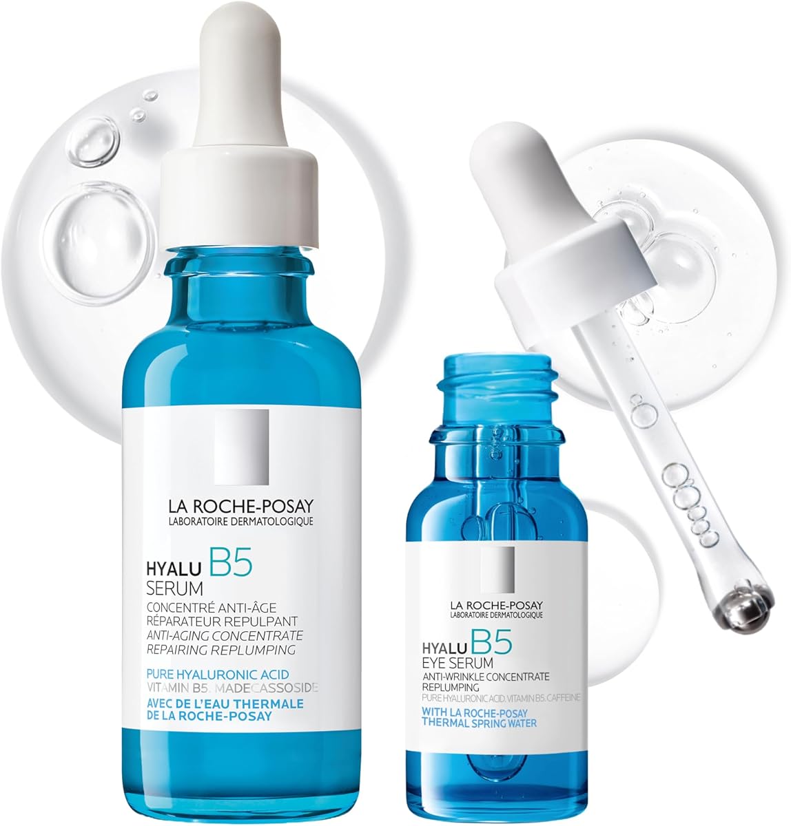 La Roche-Posay Hyalu B5 Pure Hyaluronic Acid Serum for Face, Vitamin B5 + Hyaluronic Acid + Madecassoside, Hydrating Serum Visibly Plumps Skin, Sensitive Skin Safe, Anti Aging, Oil-Free
