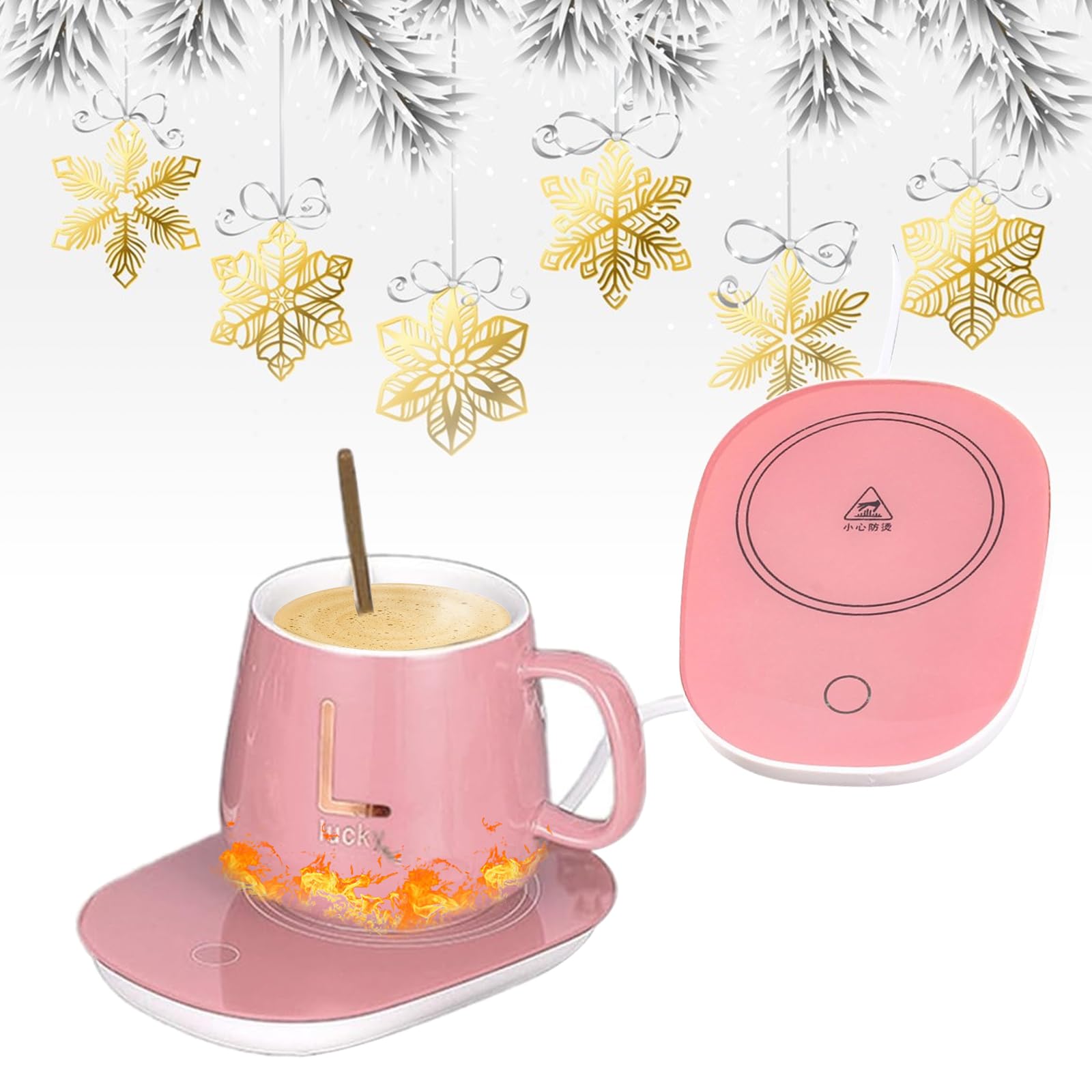 Scalda Bevande, Tazze Da Caffè, Scalda Tazza USB, Coffee Warmer, Scaldatazze da Caffè, Riscaldatore Caffè Intelligente, Scaldabagno Tazza USB Ufficio/Casa, Tazza Termica Caffè/Tè, Rosa
