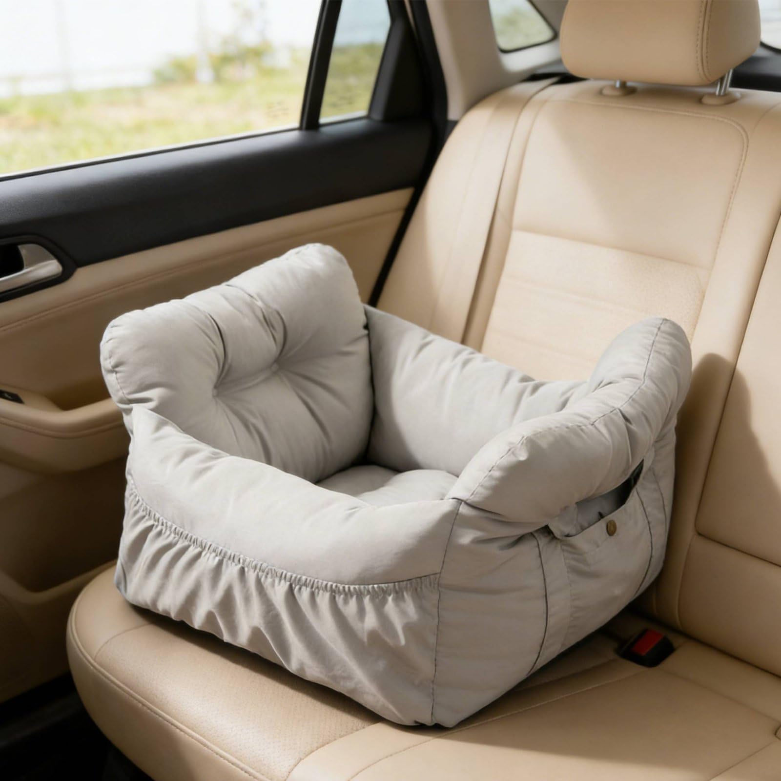 Industrial Sofa Hundesofa Tragetasche Reisebett Kissen mit Wasserabweisender Oberfläche für Tiertransport Auto Wohnzimmer, Grau