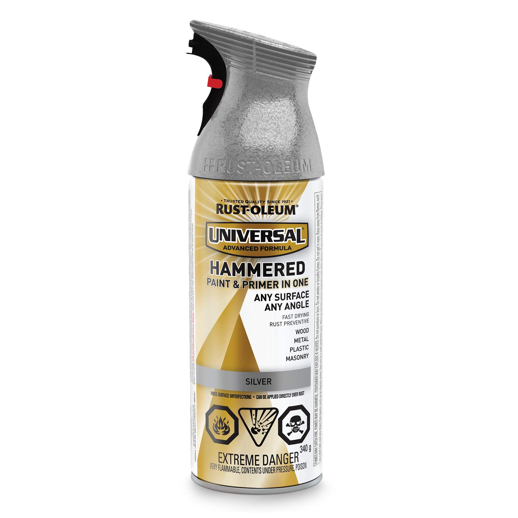 Universal Hammered Spray Paint and Primer - Silver, 340 g