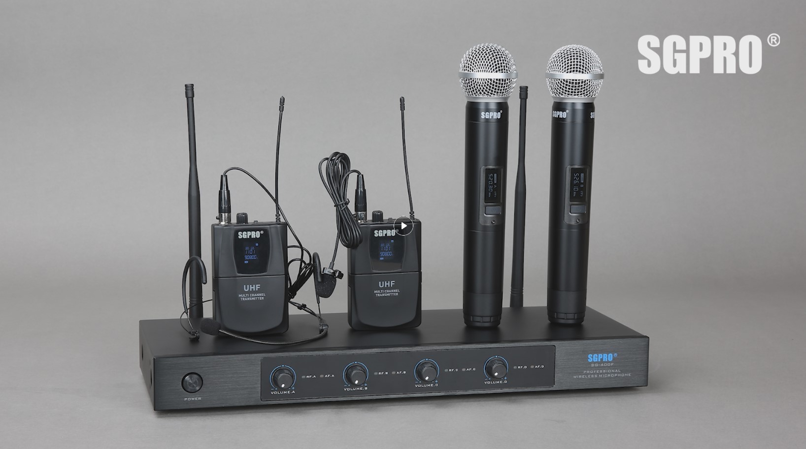 Amazon.com: SGPRO 4-Channel Wireless Microphone System - 250Ft