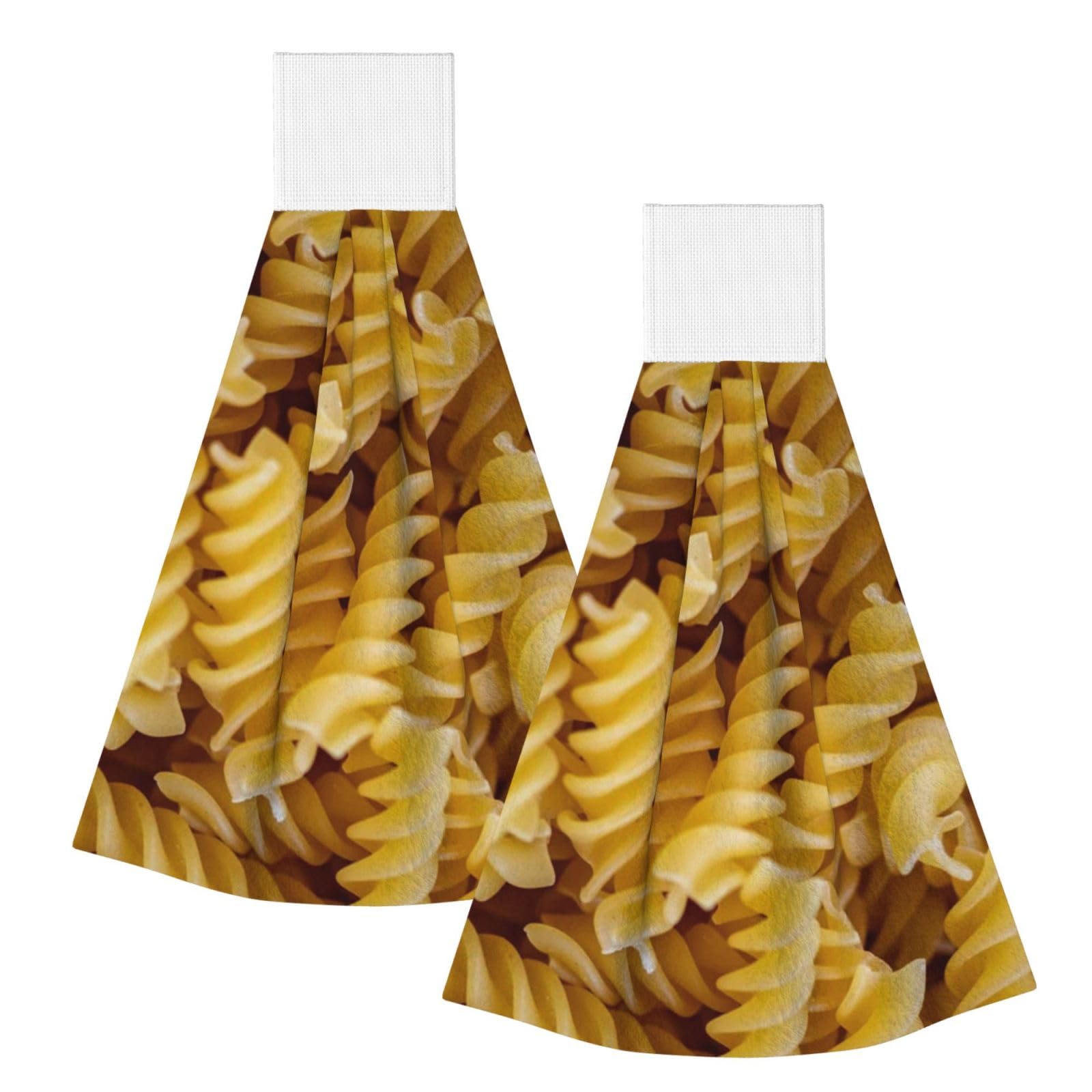 DOPKLNA Pasta, 2 Pcs Hanging Coral Fiber Hand Towels for Bathroom, Absorbent Kitchen Towels