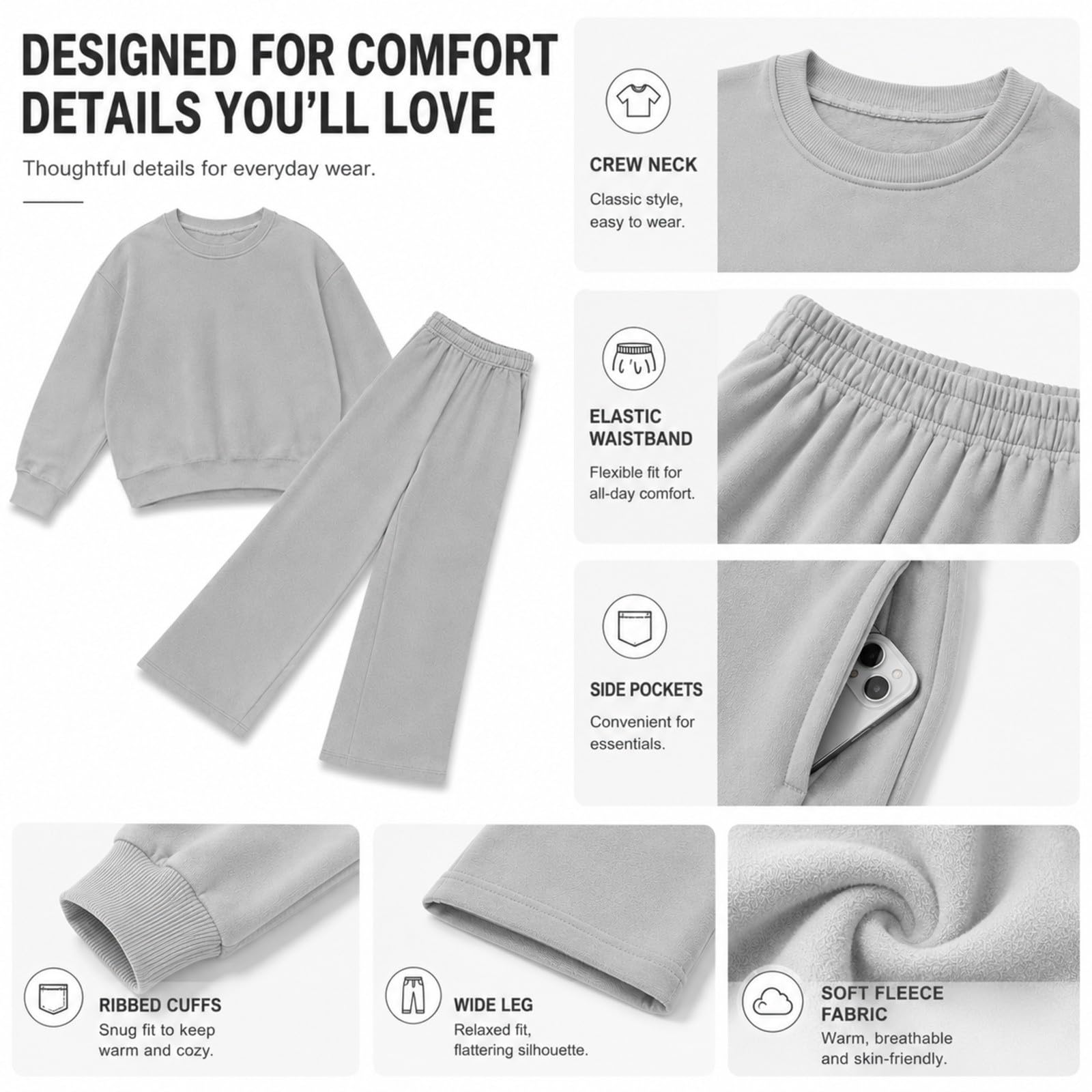 Completo Fitness Donna 2 Pezzi Completi Palestra Manica Lunga Girocollo Tuta Da Ginnastica Completo Sportiva Elegante Set Top E Pantaloni a Gamba Larga Tute Per Jogging Yoga Fitness Da Casa Autunno