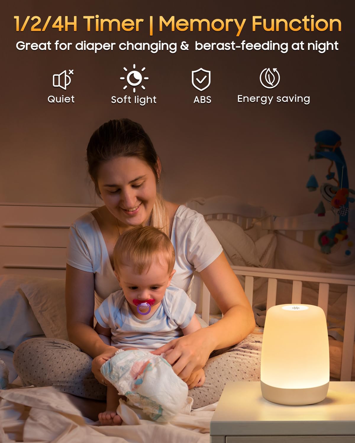 FOMYHEARD Lampada da Notte per Bambini per la Camera, Lampada da Comodino a LED Touch Dimmerabile con Modalità Calda e 256 Cambia Colore, USB Ricaricabile Notturna per Adulti con Timer