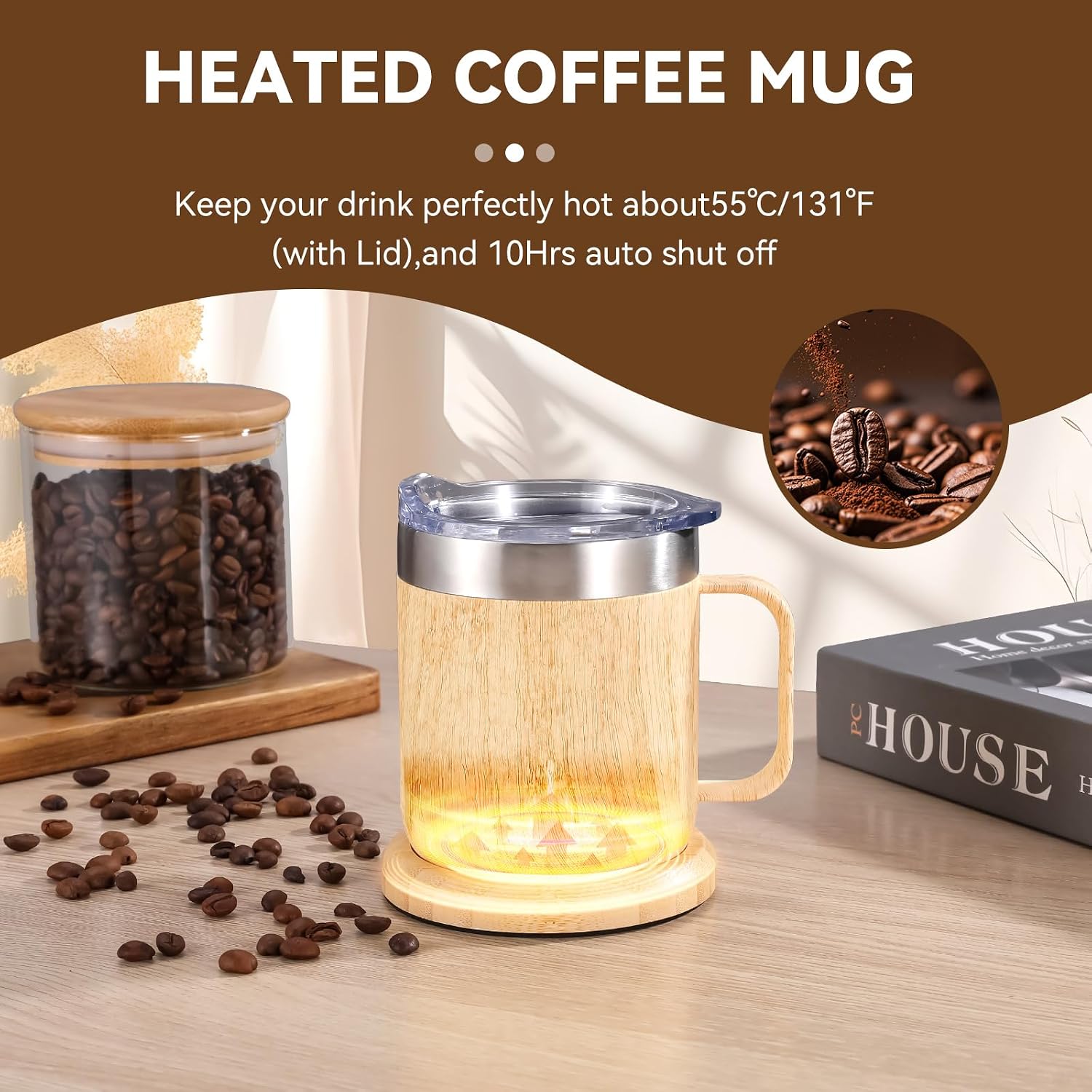 Heated Coffee Mug Up to 149°F, Gifts for Christmas Birthday Mother's Day