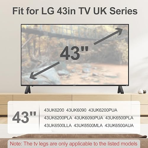 Miniatura 3 de Patas de TV para LG 43 pulgadas TV serie Reino Unido, compatible con soporte de TV LG base de repuesto 43UK6200 43UK6090 43UK6200PUA 43UK6200PLA