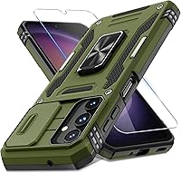 Vista 29 de DEERLAMN - Funda para Samsung Galaxy A15 5G con cubierta deslizante para la cámara + protector de pantalla (1 paquete), soporte giratorio con anillo