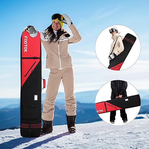 Miniatura 27 de Bolsa de snowboard y esquí para viajes aéreos, bolsa de snowboard acolchada completa, impermeable, para botas, ropa, casco y equipo, bolsa de esquí