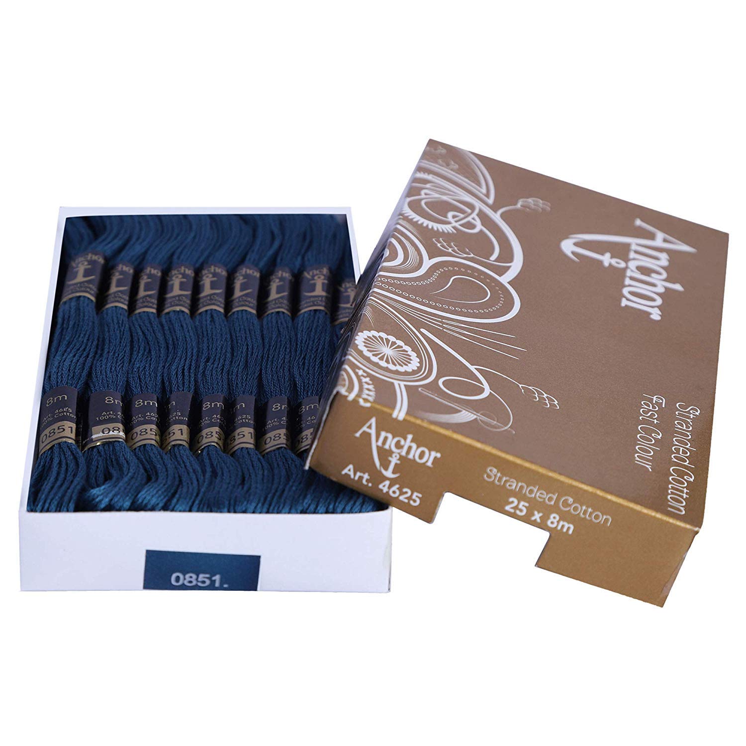 Anchor Cross Stich/Long Stich Embroidery Cotton Threads, 8 mtr. Each Skein - Pack of 25 Skeins (0851)-picture-27