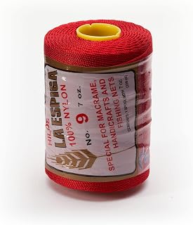 Espiga No. 9-100% Nylon Omega String Cord for Knitting and Crochet - 06 Red