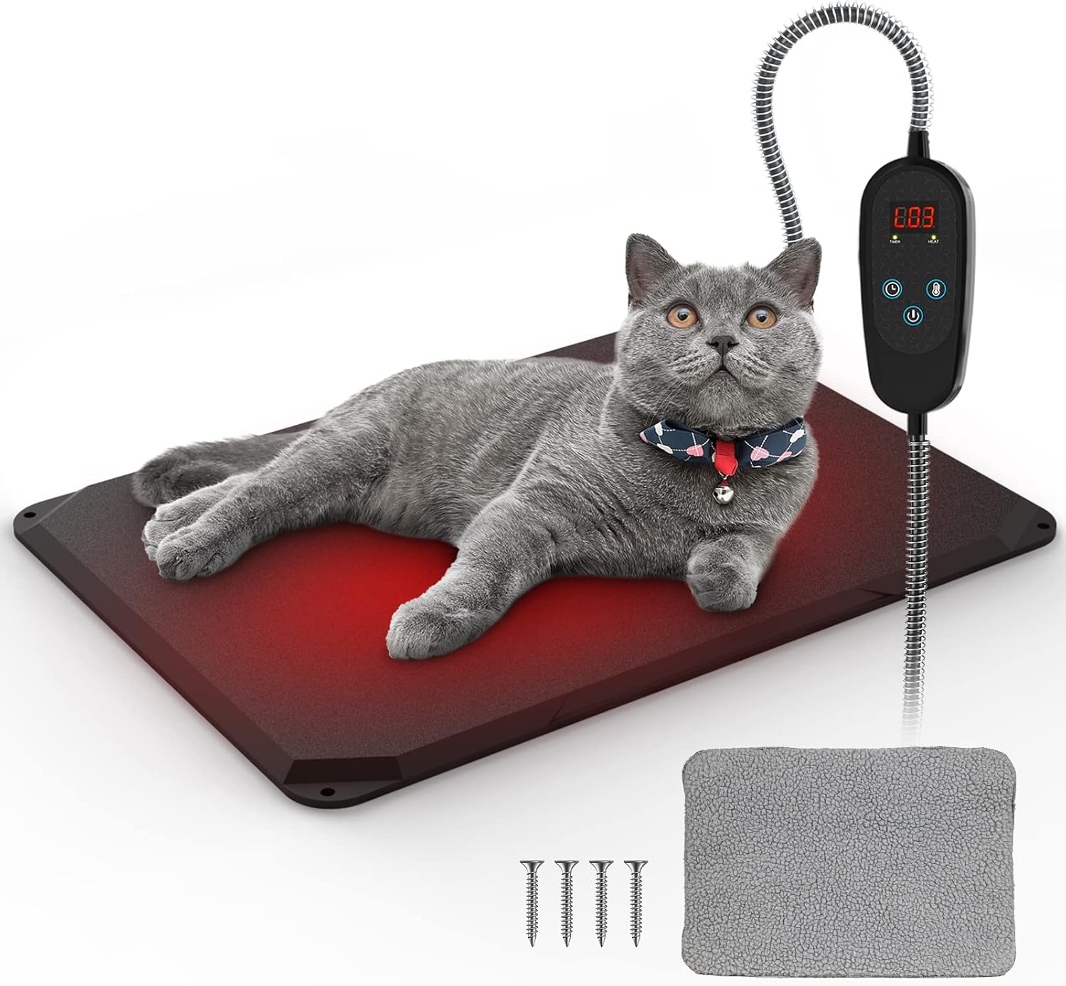 2022 Upgraded Outdoor Pet Heating Pad with Timer,Safety