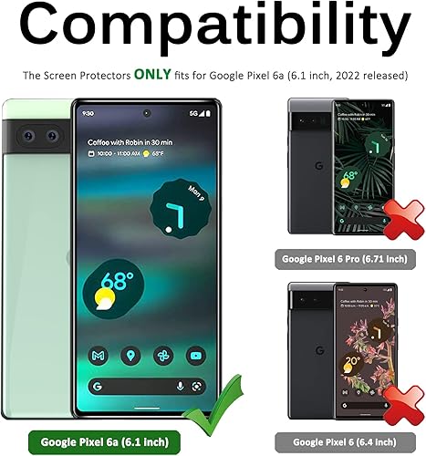 Miniatura 2 de Miimall Funda tipo cartera para Google Pixel 6a, piel auténtica con ranuras para tarjetas de crédito, cobertura completa a prueba de golpes con