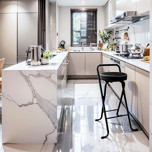 Taburetes plegables para adultos, portátil de 25.629.5 pulgadas, silla plegable compacta con respaldo bajo, silla de bar acolchada, silla plegable