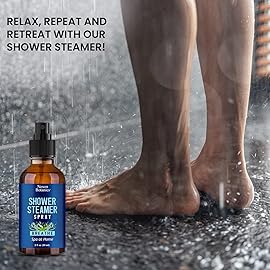 Breathe Shower Steamer Spray 2 fl oz - Aromatherapy Mist with Rosemary, Peppermint, Eucalyptus Essential Oil Blend - Refreshing Spa at Home Steam Spray - Nexon Botanics