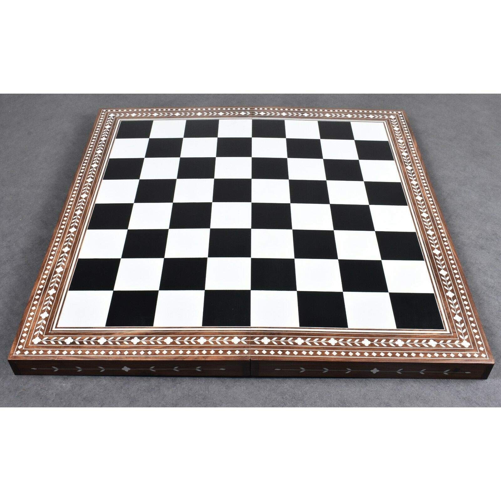 RoyalChessMall- Scacchiera pieghevole grande in legno da 24" - palissandro dorato e acrilico avorio - quadrato da 65 mm