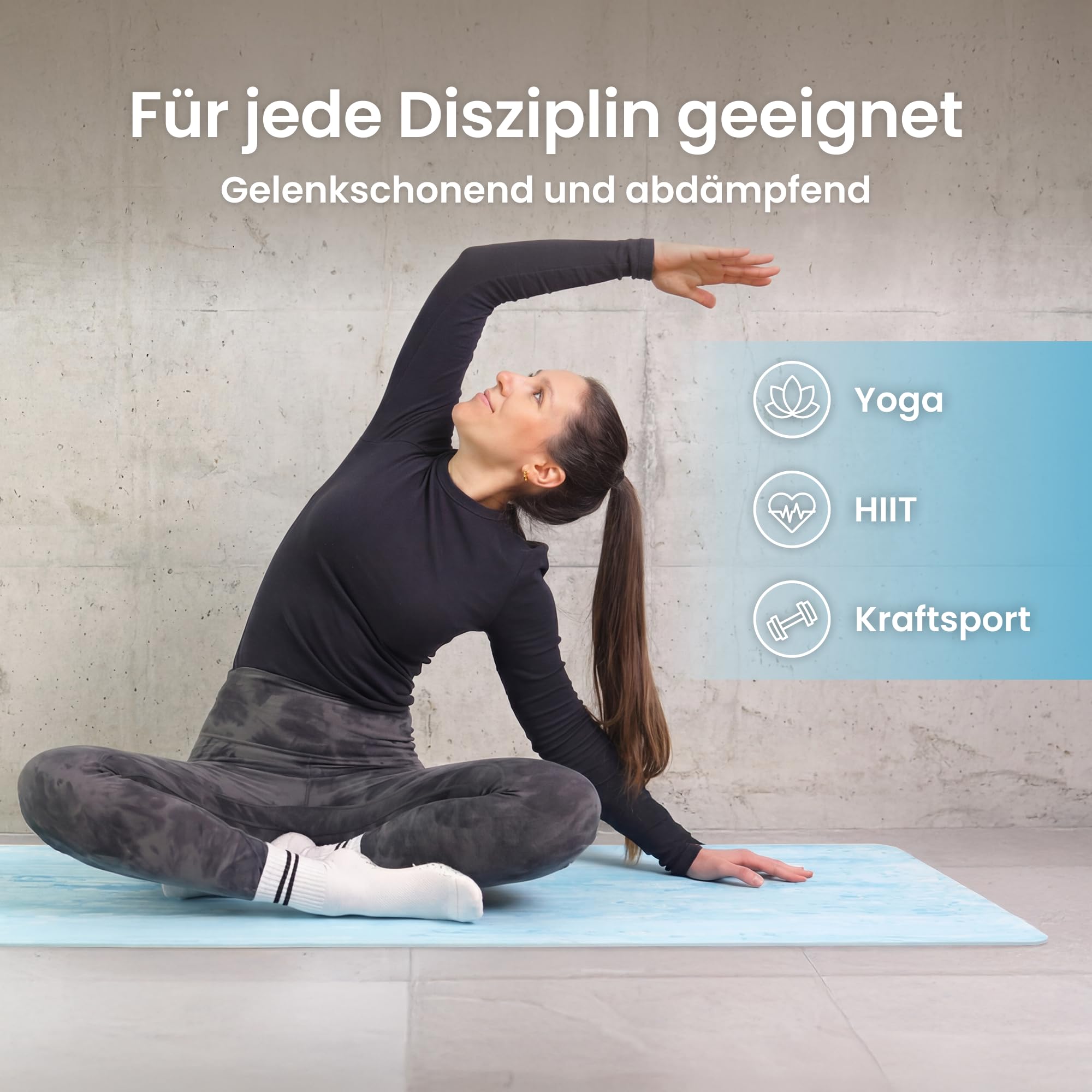 Ergotopia Yogamatte rutschfest – 5mm TPE Gymnastikmatte & Sportmatte für Pilates. gelenkschonende Fitnessmatte & Yoga Matte, Made in Spain, Schadstofffreie Isomatte, 185x60cm