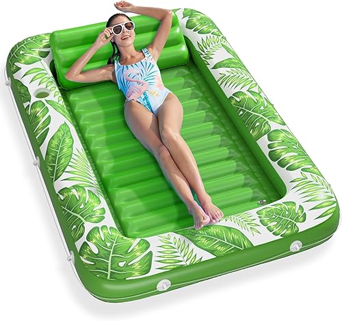 Miniatura 13 de Flotador inflable para piscina de bronceado Jasonwell 4 en 1 - Bañera de sol para tomar el sol en la piscina, balsa flotante para piscina infantil