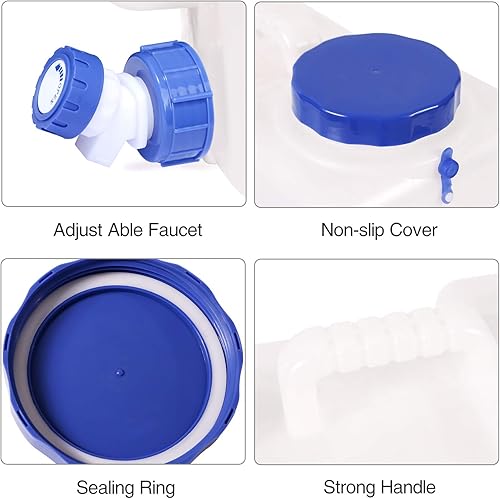 Miniatura 2 de Contenedor de agua de 4 galones15L con espiga, jarra de agua portátil sin BPA, tanque de agua multifunción para acampar al aire libre, senderismo,