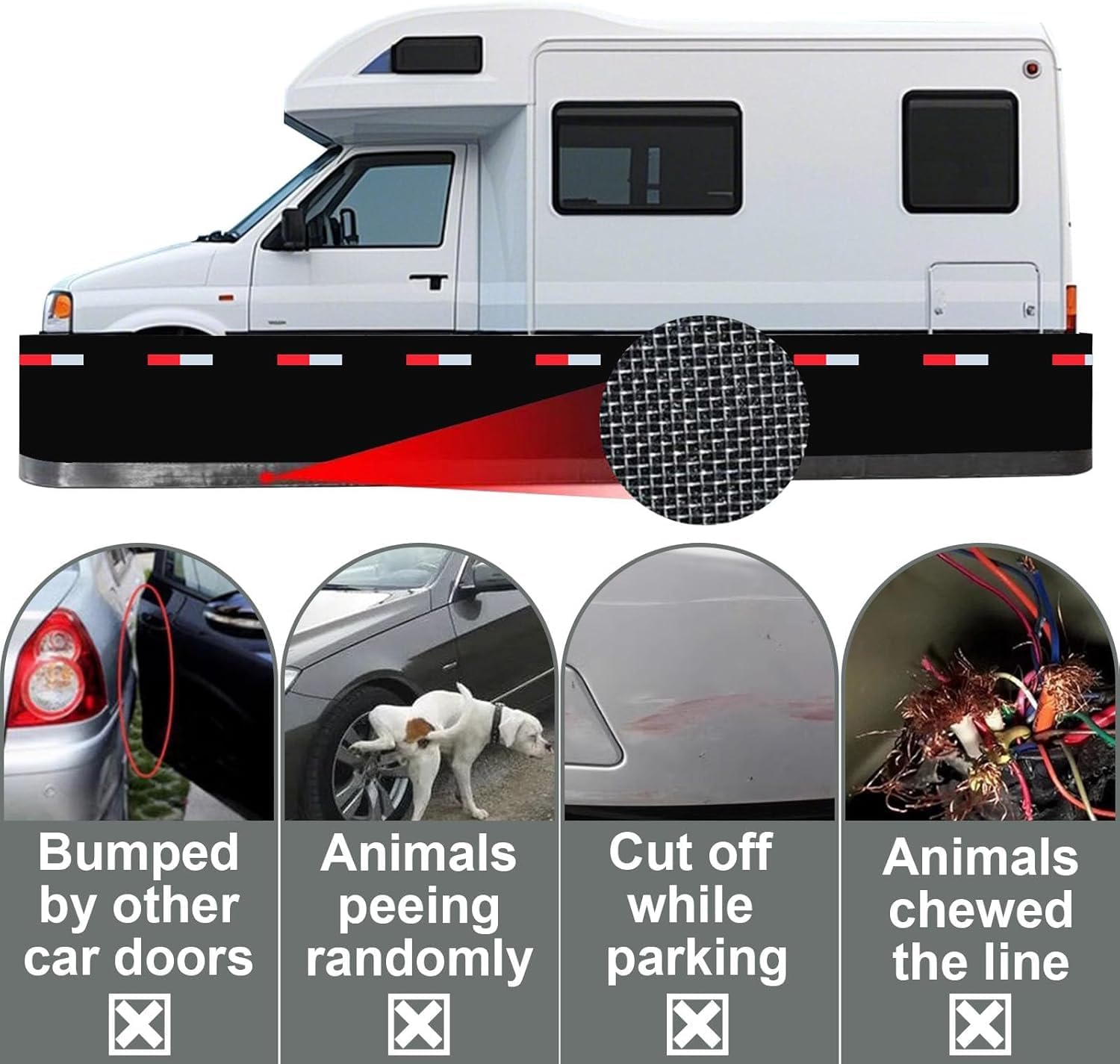 RV Skirting for Winter, Heavy Duty RV Skirt for Travel Trailer, 72.2x2.6 ft