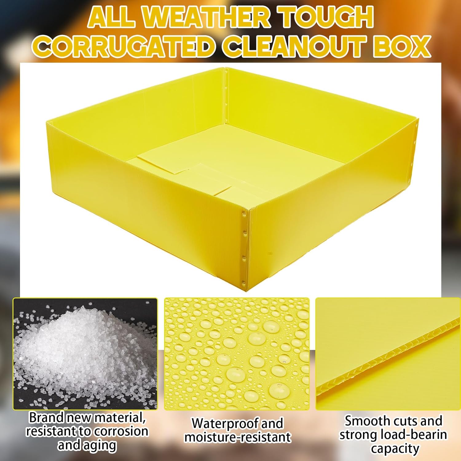 Chunful 1pcs Concrete Pump Placing Line System Washout Container Mortar Stucco Shotcrete Tough All Weather Cleanout Box 4'x4'x14" with 6 Pcs PP Bag Liner