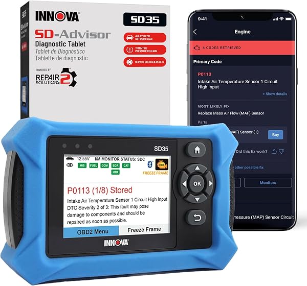 Innova SD35 OBD2 Scanner – ABS, SRS, TPMS & Check Engine Code Reader, Live…
