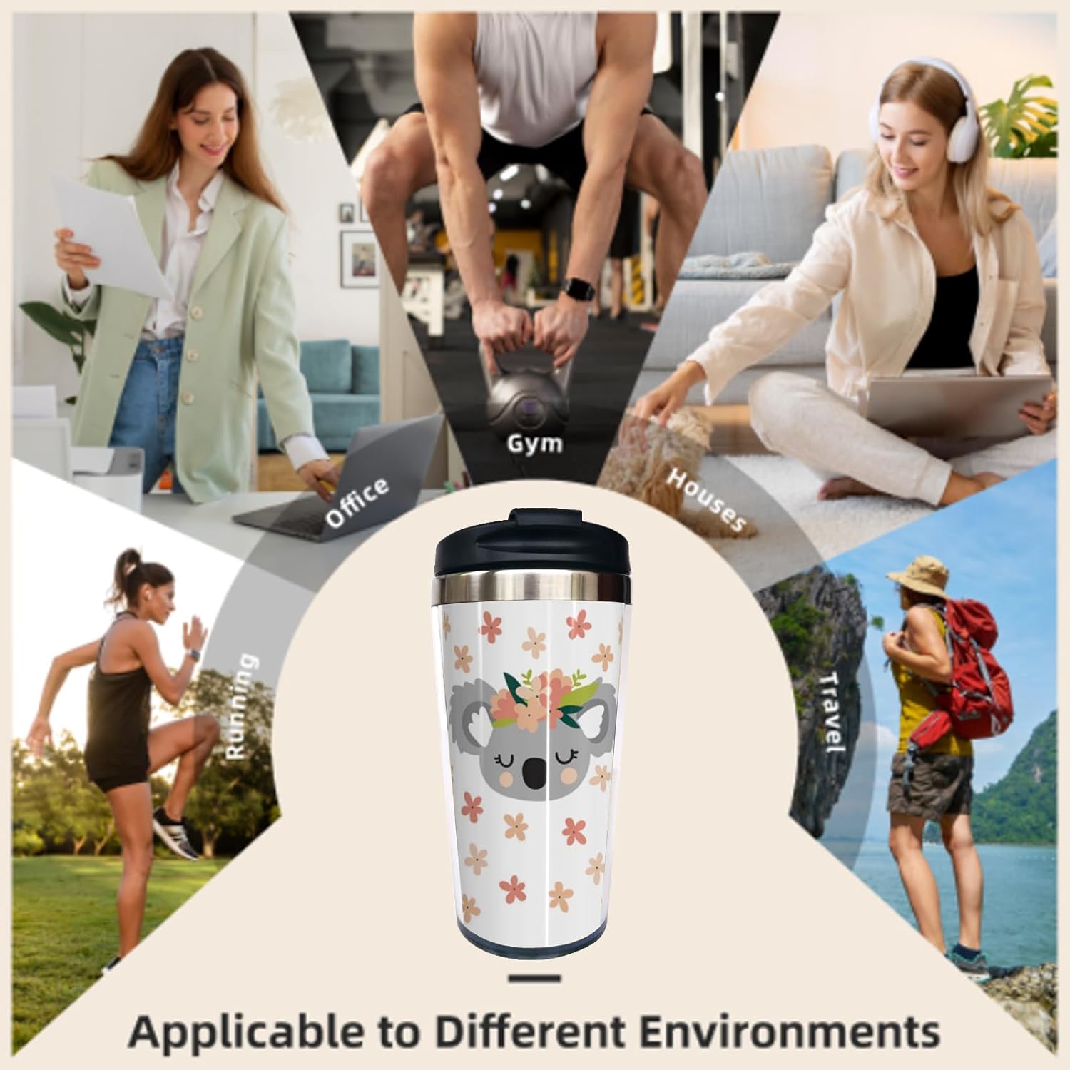 Cute Koala Stainless Steel Travel Coffee Mug, Funny Insulated Water Bottle Tumbler Cup 13 OZ Birthday Gifts For Aunt Sister Confidante Grandmother Friends, Dad, Mom Love It - Image 5