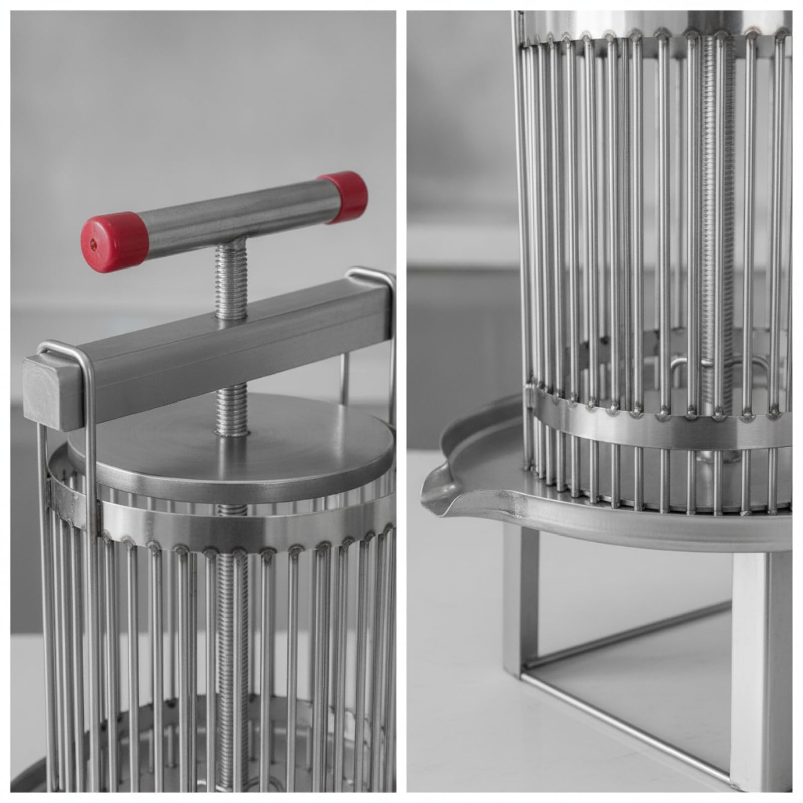 Torchio in Acciaio Inox Robusto Pressa con Rete Igienica Attrezzatura per Hobbisti, Apicoltura