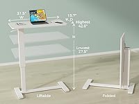 Vista 3 de Mesa plegable para colocar sobre la cama con ruedas, mesa de noche médica ajustable en altura con resorte de gas, escritorio grande para laptop