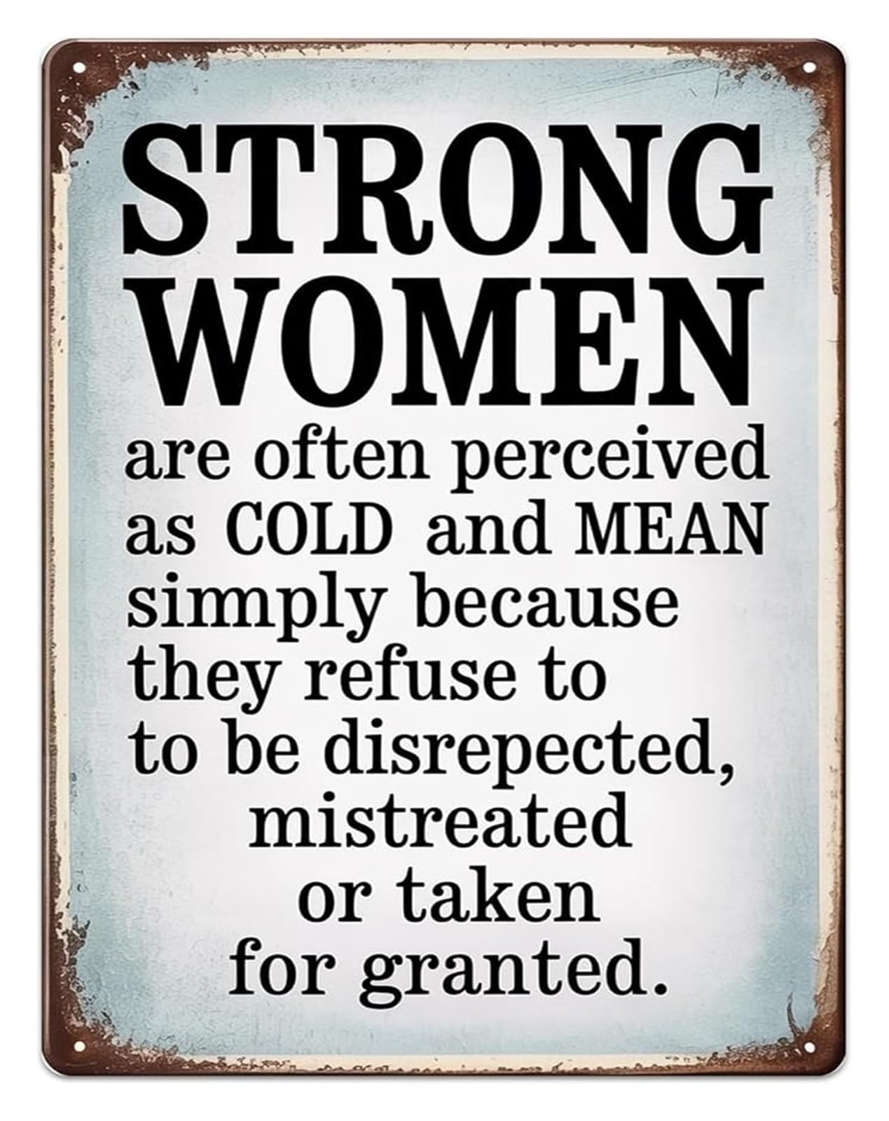 HSMXNEONJB Feminist Quote Sign Strong Women Inspirational Metal Tin Sign for Home Office Bedroom Wall Decor Empowering Motivational 8 X 12 in