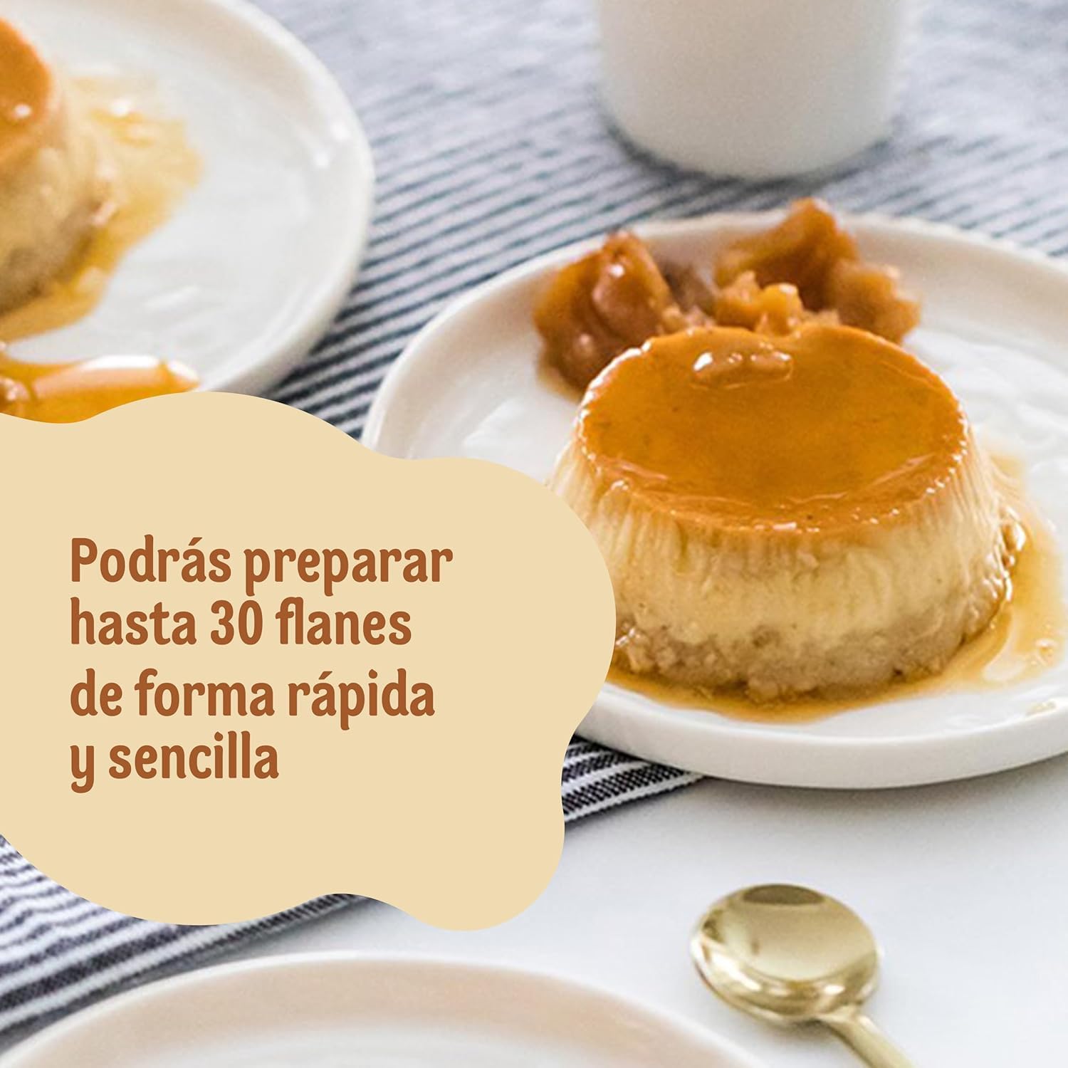 DR. OETKER - Flan Clásico Mandarín Pack de 10 Uds x 30g, Textura Cremosa, Pack 5 Sobres, Hasta 30 Flanes, Receta Tradicional, Preparación Rápida y Sencilla
