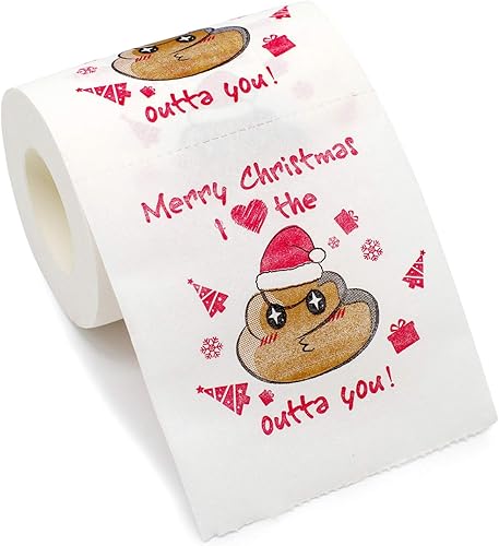 Bravo Sport Papel higiénico de Feliz Navidad, papel higiénico muy coleccionable, divertido regalo de broma para calcetines de Navidad, regalos de