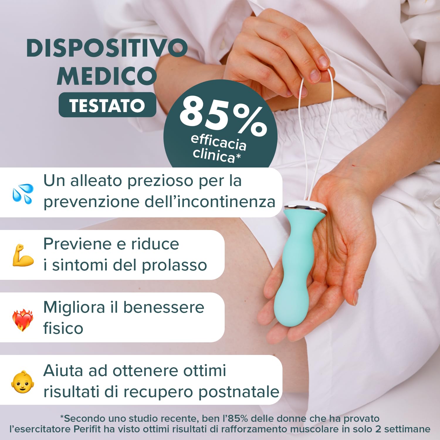 PERIFIT Care, Esercitatore Pélvico con App, Incontinenza & Post-Parto | Rinforza Pavimento Pelvico della Donna, Esercizi di Kegel, Biofeedback, Perdite Urinarie, Menopausa, Dispositivo Medico CE