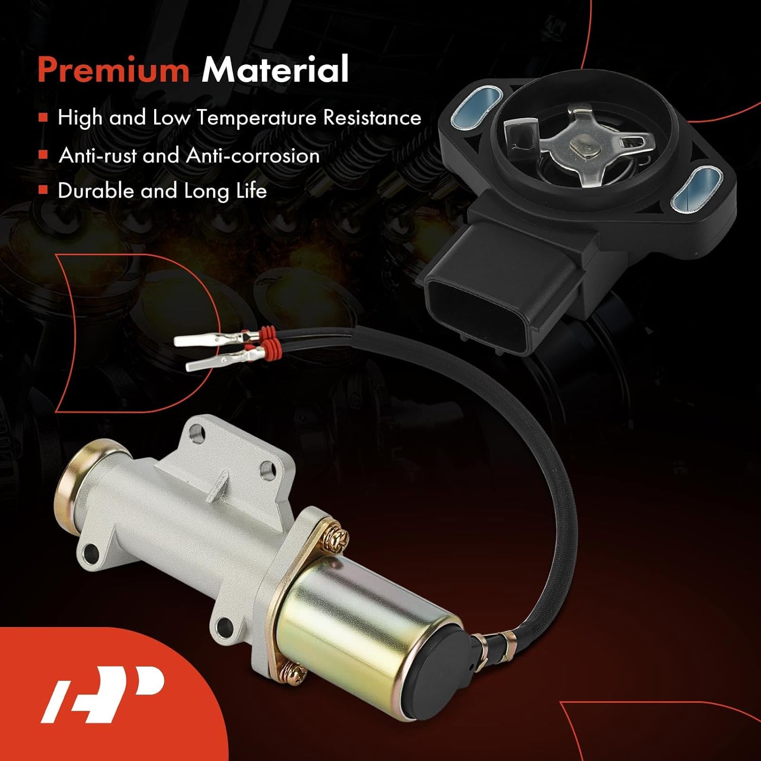 A-Premium Idle Air Control Valve IAC + Throttle Position Sensor TPS Compatible with Nissan Pickup 1995 1996, 2.4L