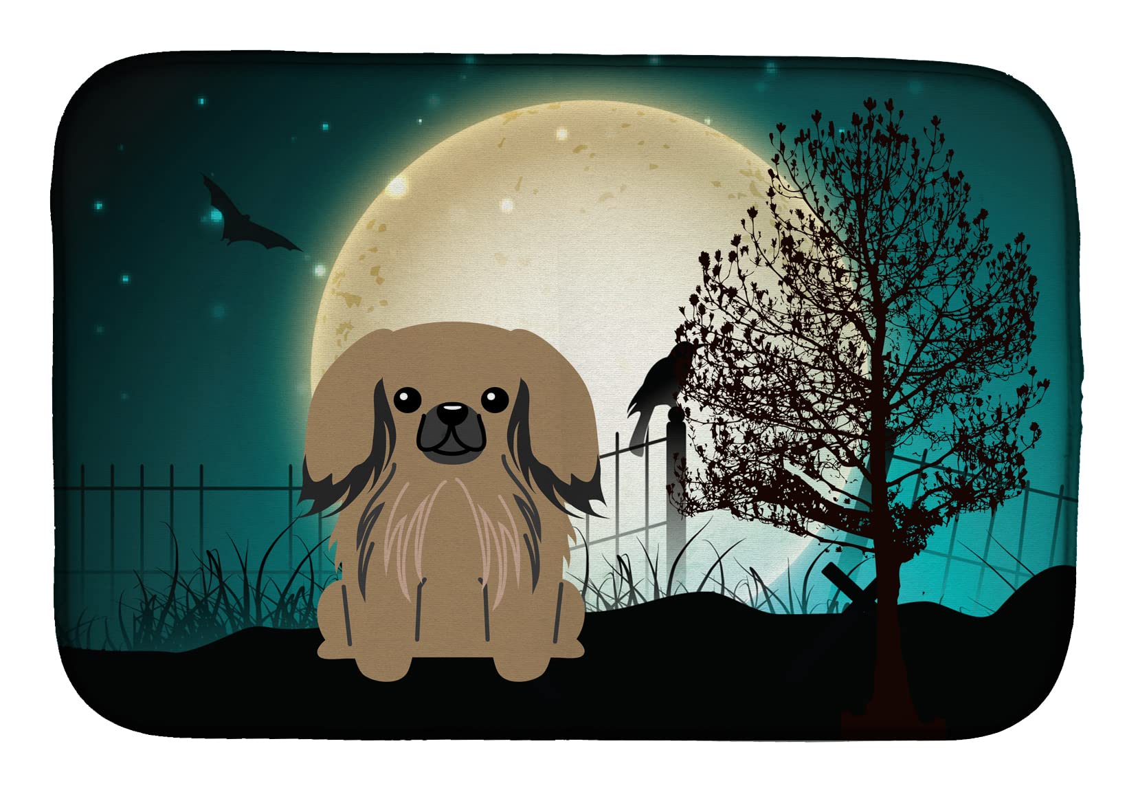 Tapis vaisselle imprimé Halloween Scary Pekingese haute densité