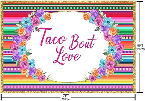 Miniatura 5 de Telón de fondo de despedida de soltera mexicana de 7 x 5 pies, flores a rayas coloridas, fondo de fotografía, fiesta, fiesta, boda, despedida de