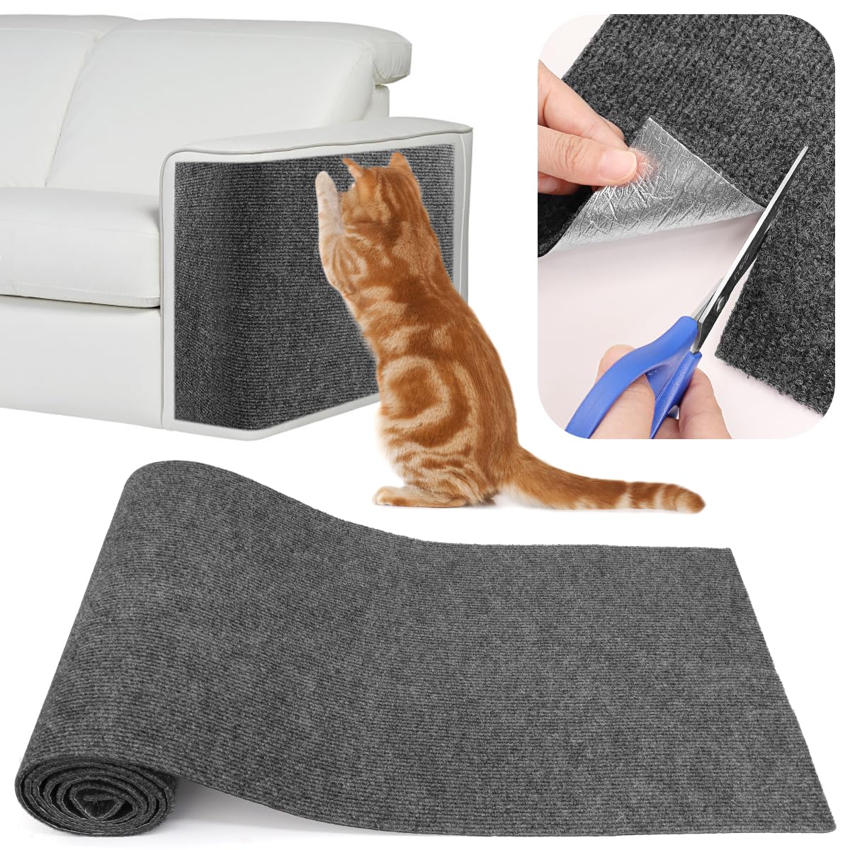 Cat Scratch Mat Self-Adhesive Cat Couch Protector, 78.7