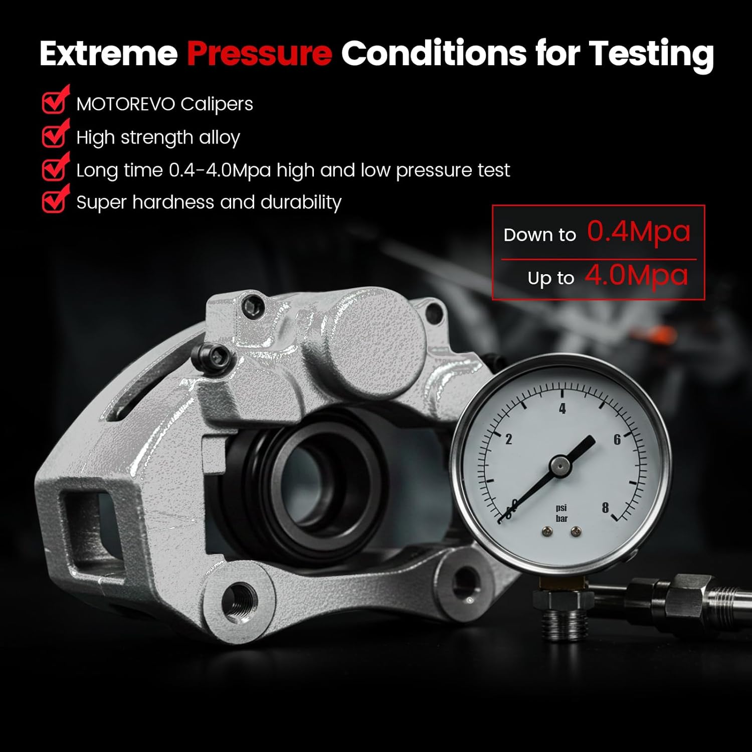 Motorevo Front Disc Brake Caliper with Bracket Compatible with Ford Mustang 1999-2002, Left Driver & Right Passenger Side, 18-B4723 18-B4722