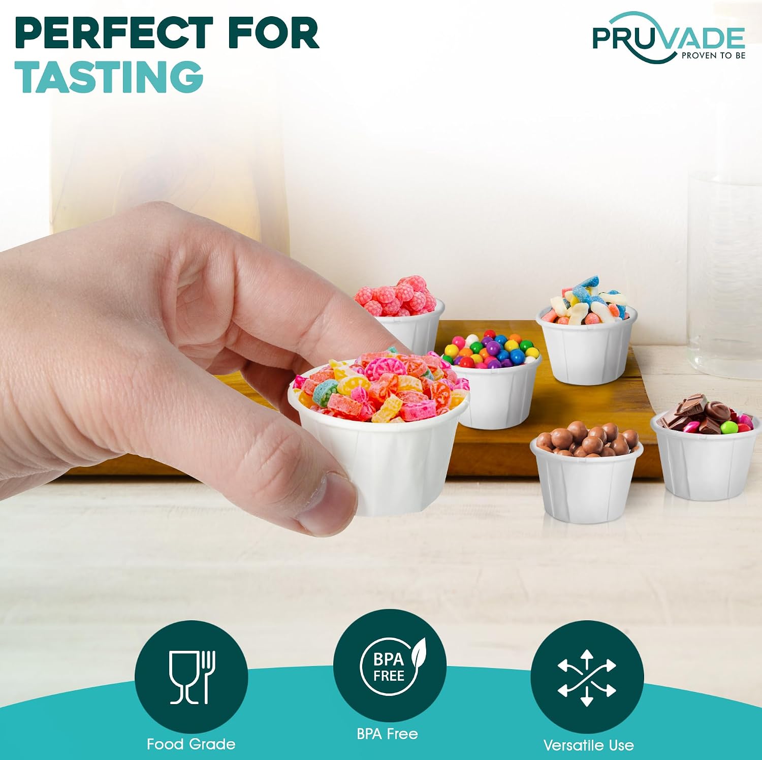 Disposable Paper Souffle Medicine Cups with Leakproof Bottom 0.75oz